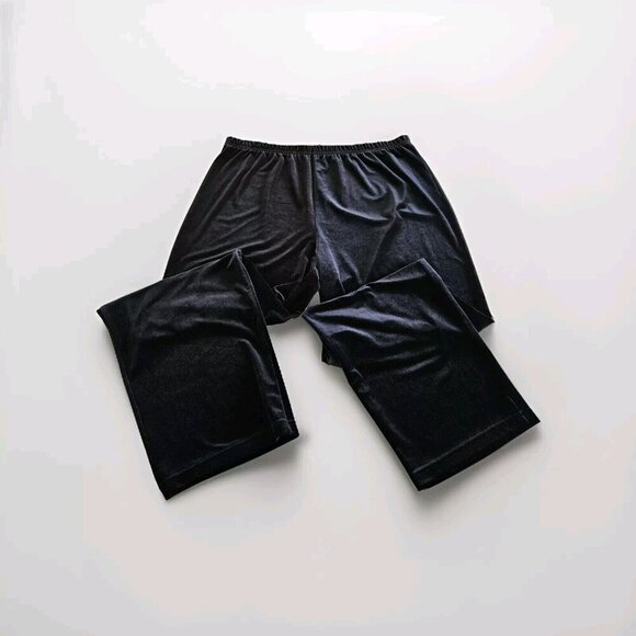 Coldwater Creek Pants Women XL Black Velvet Comfort Stretch Pull On Goth Witchy - Picture 13 of 15